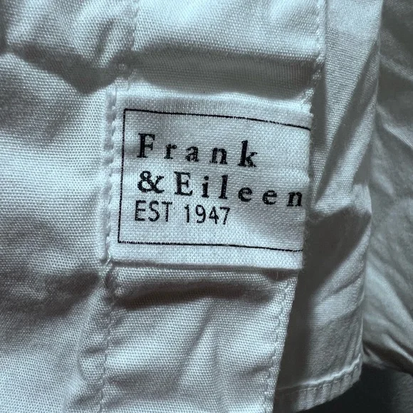 Frank & Eileen Frank & Eileen white Joedy crinkle button down shirt SzSmall EUC - Picture 8 of 9